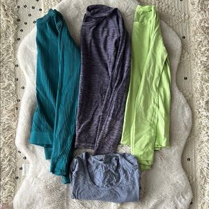 lululemon athletica Long Sleeve Tops - Teal, Purple, Lime, Gray